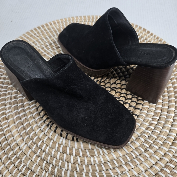 Black Suede Platform Mules 7 - Picture 9 of 12